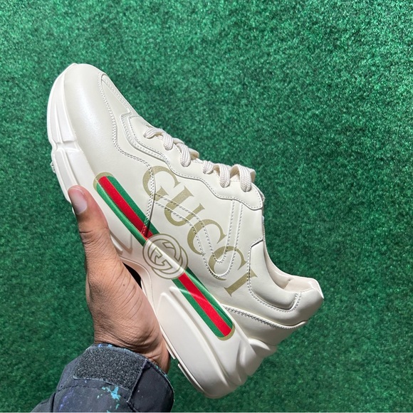 🖤NIB🖤 GUCCI Classic Logo Rython Leather Sneakers - Picture 6 of 9